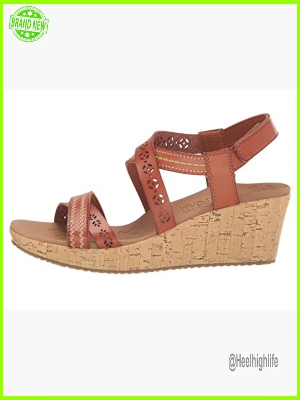 Women's Wedge Sandals with Adjustable Strap, Vegan Materials, 2.25-Inch Heel